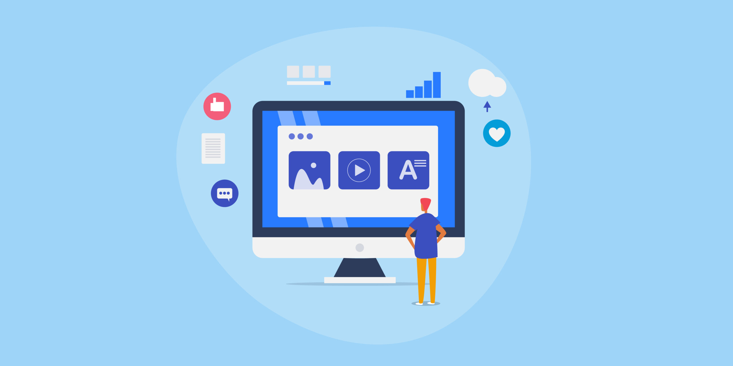 Social media manager organizing digital marketing campaign with